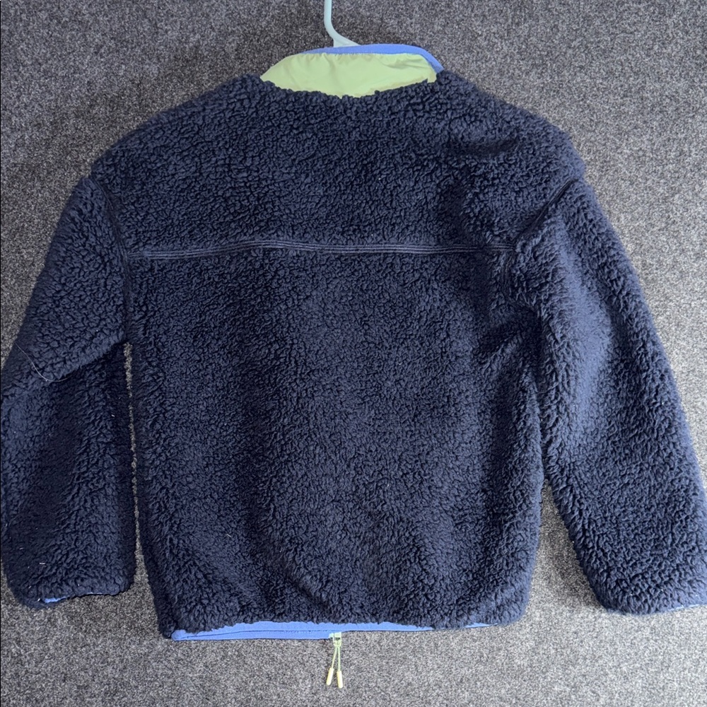 M&S Navy Sherpa  Jacket with Green Accents 9 to 10 years old - Picture 7 of 7